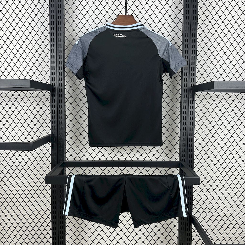 Aston Villa Secundária Kit Criança 25-26